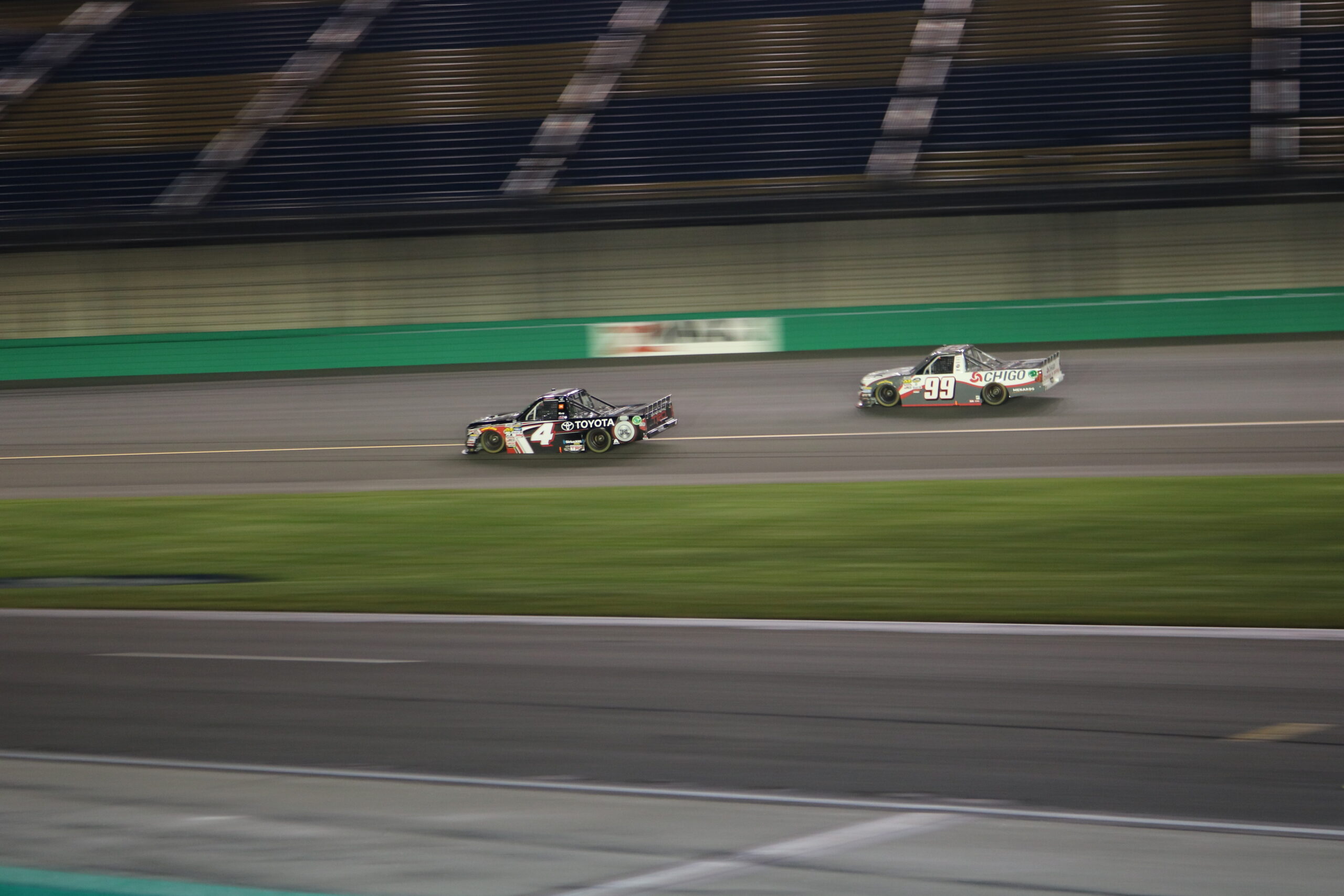 Bell Takes Late Lead and Holds Off Challenger to Win Truck Race at Kentucky