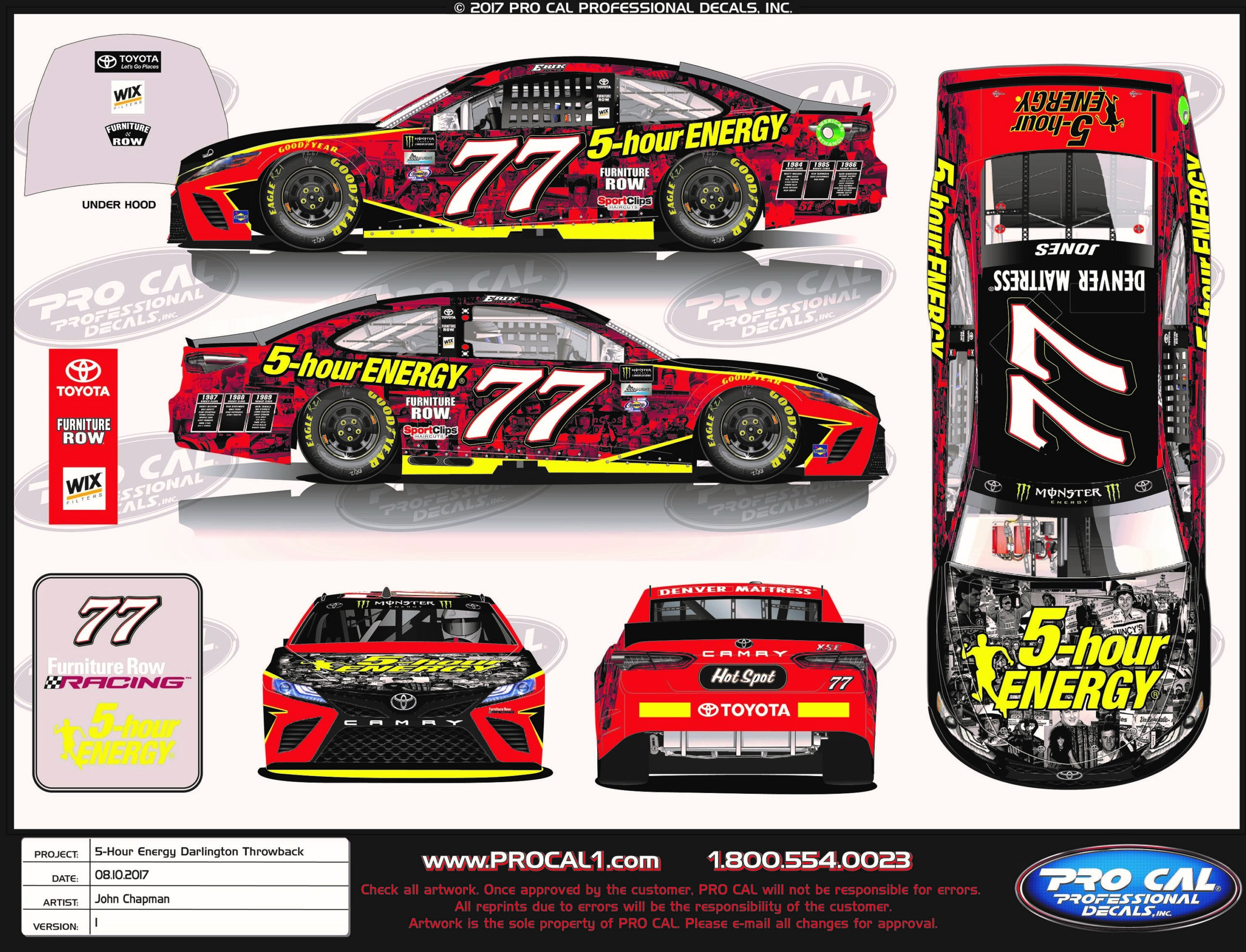 No. 77 5-hour ENERGY Paint Scheme to Honor Rookies of Throwback Era