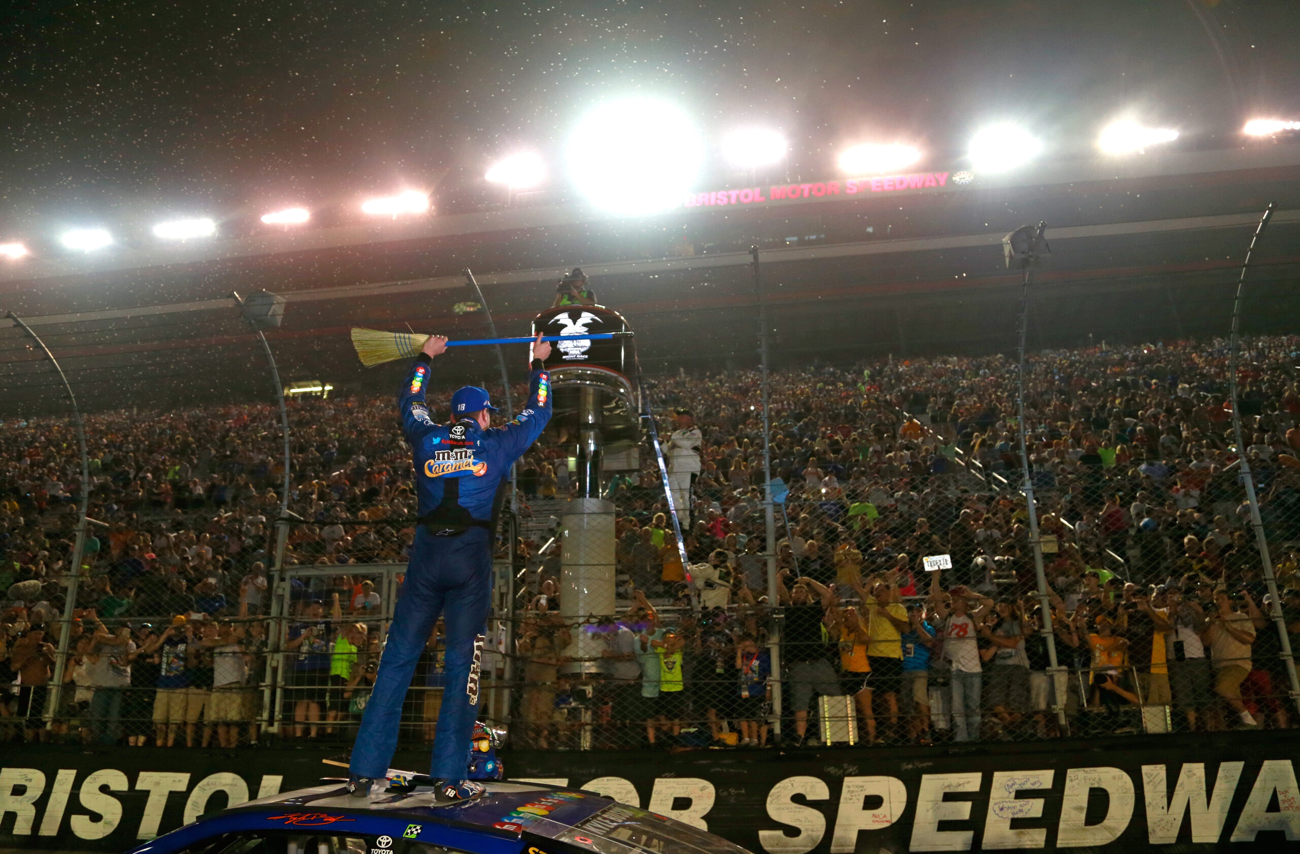 Kyle Busch Completes Weekend Sweep with Late Pass at Bristol