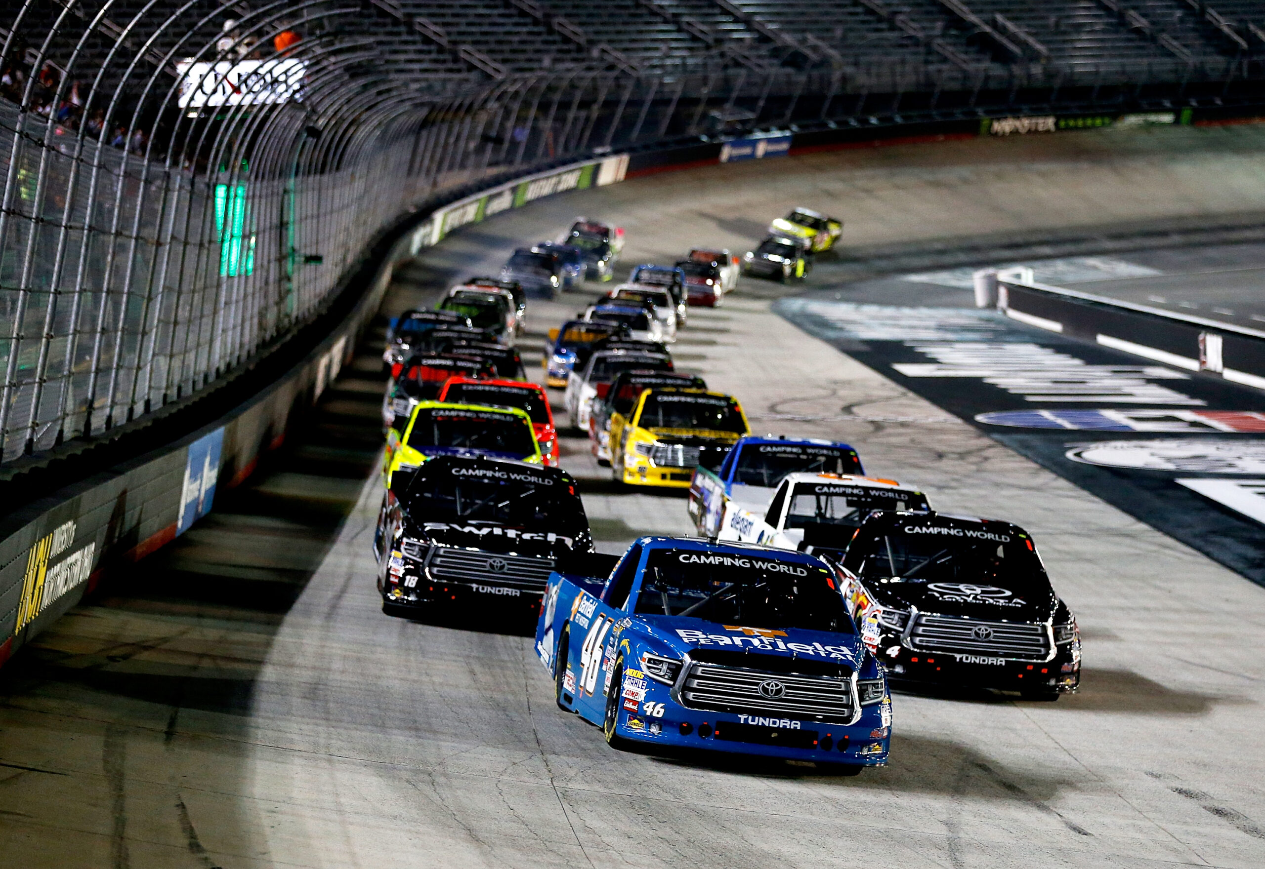 Kyle Busch Rallies from Speeding Penalty to Win Bristol Truck Race