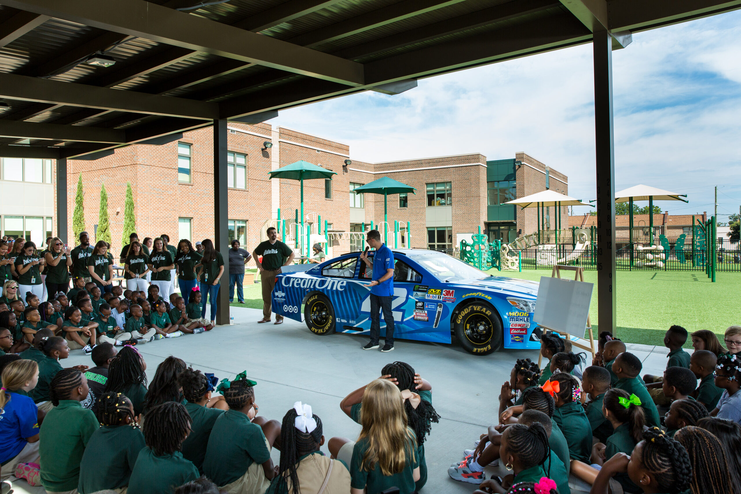 NASCAR DRIVER KYLE LARSON VISITS MEETING STREET ACADEMY