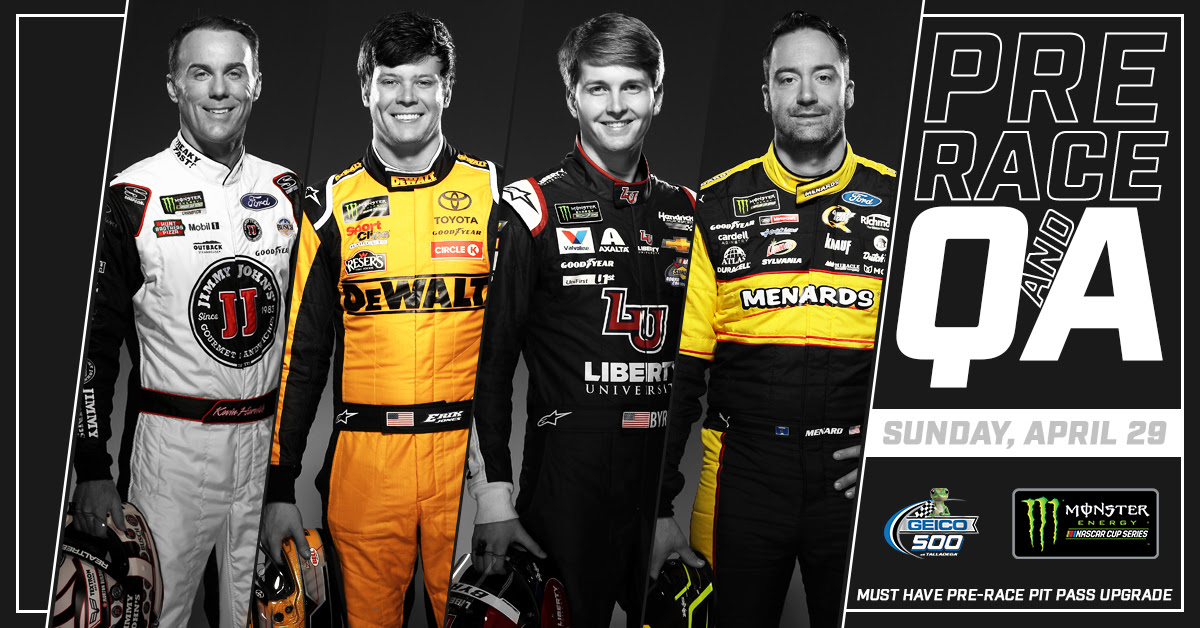 Happy Harvick, Jones, Byron and Menard to Join Pre-Race Fan Q&A Session Prior to Talladega Superspeedway’s GEICO 500 April 29