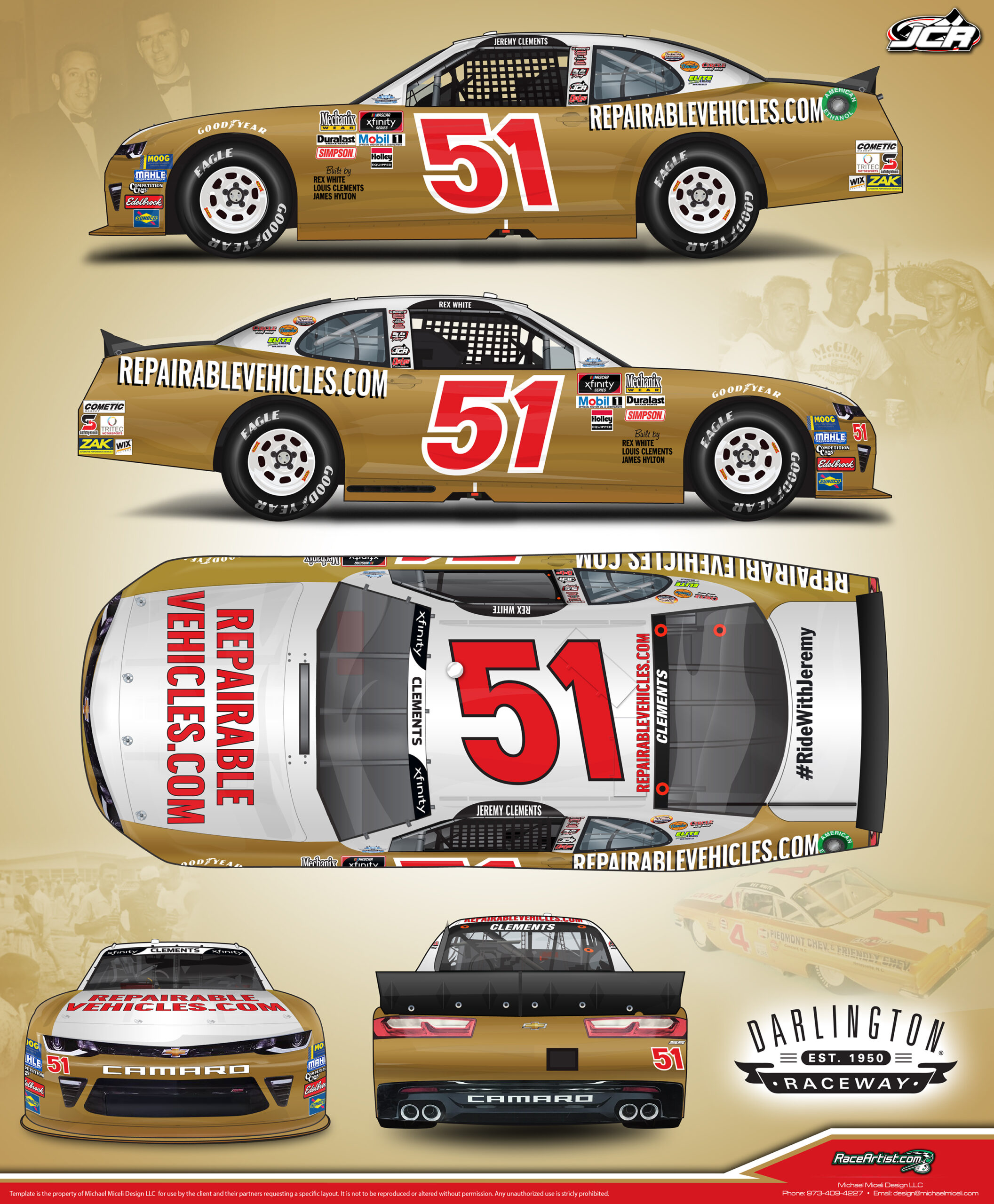 Jeremy Clements will flashback to the 60s with this Outta Sight Gold Thunder design 4 Throwback weekend