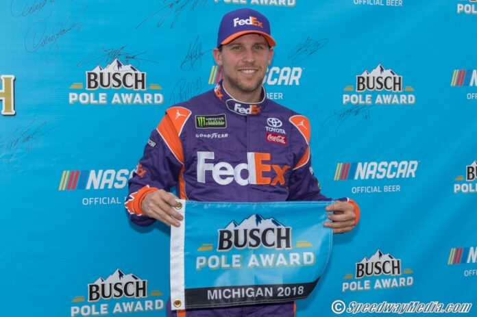 Denny Hamlin wins Busch Pole Award at Michigan by Tim Jarrold 8-10-18