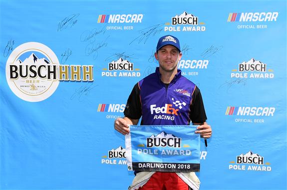 Denny Hamlin wins pole for Bojangles’ Southern 500 at Darlington Raceway