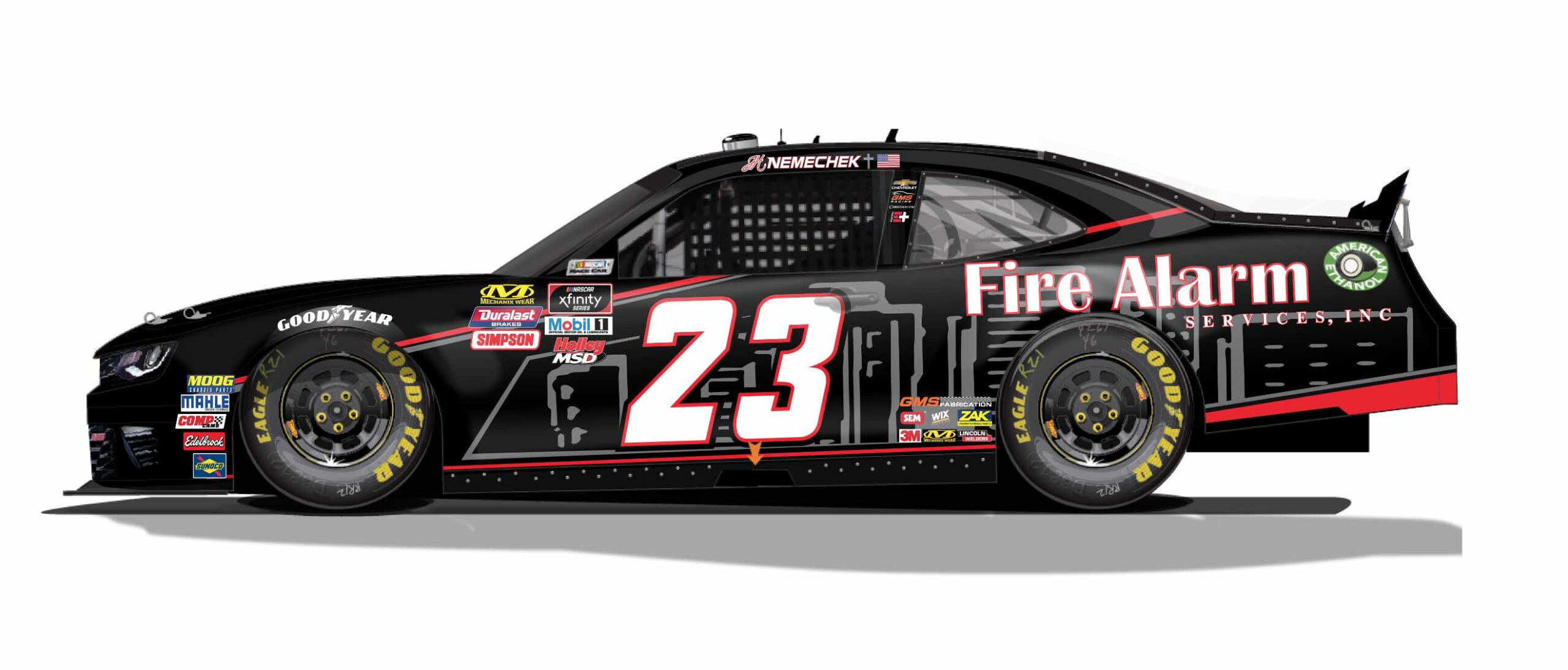 Fire Alarm Services Continues Partnership with John Hunter Nemechek at GMS Racing in Select 2019 Xfinity Series Races Fire Alarm Services Continues Partnership with John Hunter Nemechek at GMS Racing in Select 2019 Xfinity Series Races