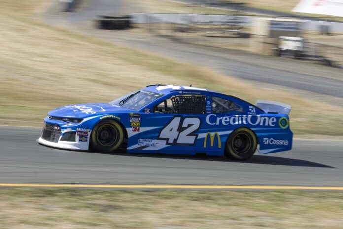 Kyle Larson earns his third consecutive pole at Sonoma Raceway. Photo courtesy of Patrick Sue-Chan for Speedway Media.