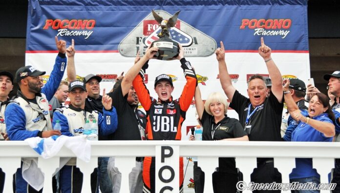 Christian Eckes ARCA winner Pocono 7-26-19 by Kirk Schroll