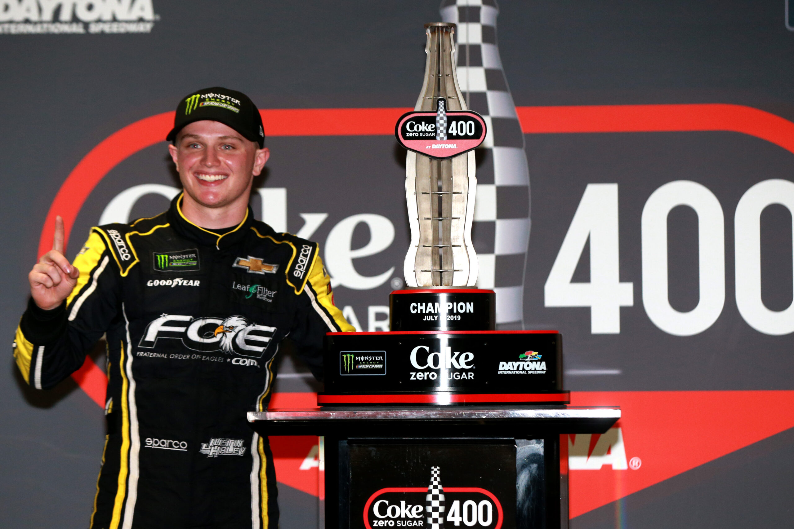 Haley wins the rain shortened Coke Zero Sugar 400 at Daytona
