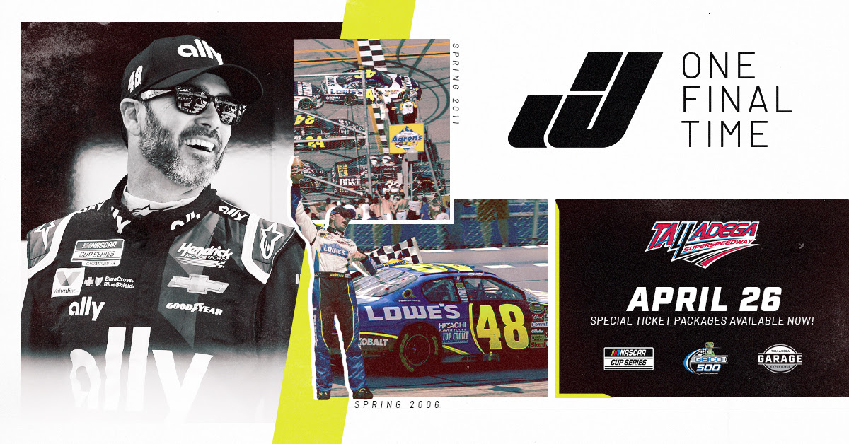 One Final Time! Talladega Superspeedway’s two Special Ticket Offers Honor Seven-Time Champ Jimmie Johnson in GEICO 500, April 26