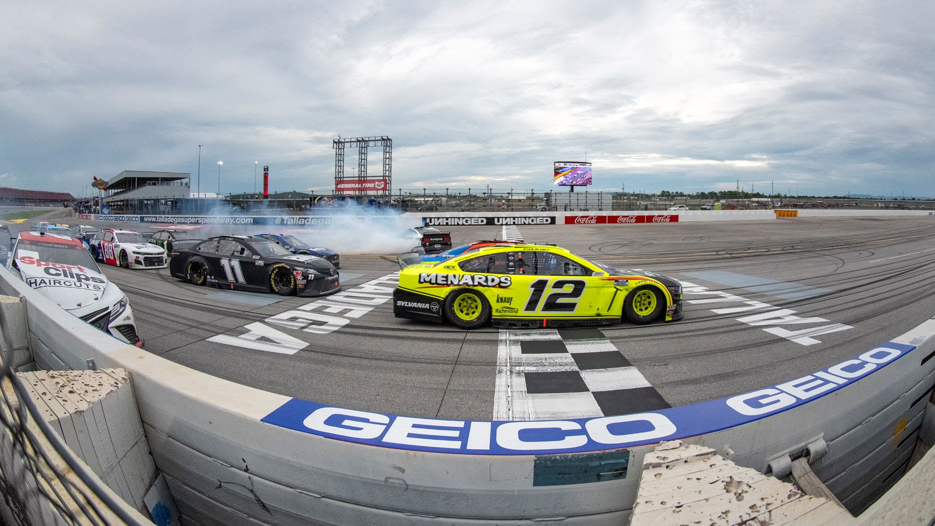 Ryan Blaney Completes Dramatic Last Lap Pass in Overtime to Capture Photo Finish Victory in GEICO 500 at Talladega Superspeedway