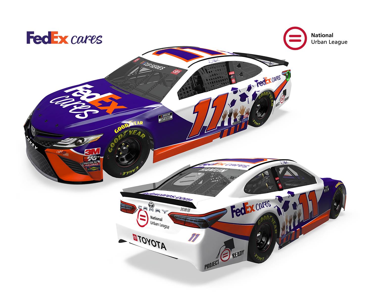 Denny Hamlin Unveils FedEx Cares Paint Scheme Promoting Project Ready with the National Urban League