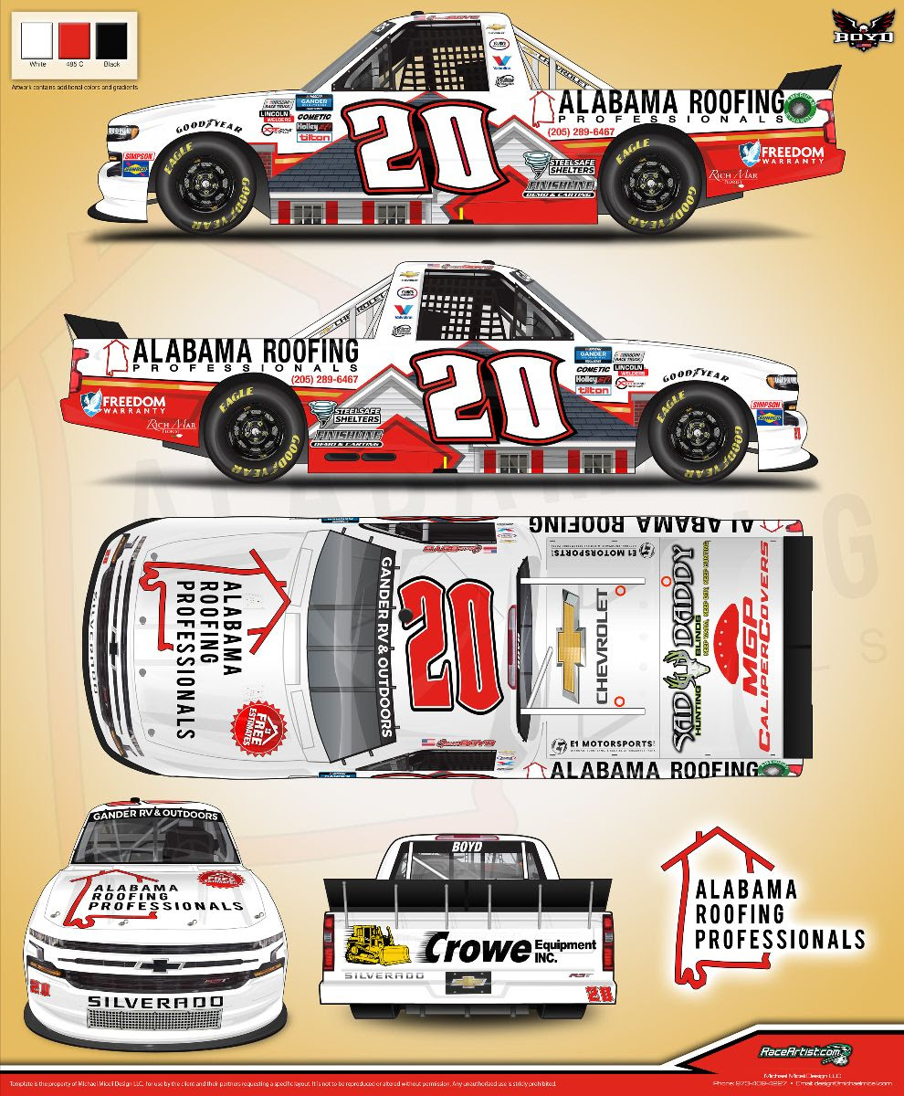 Alabama Roofing Professionals Returns as Spencer Boyd’s Sponsor at Talladega