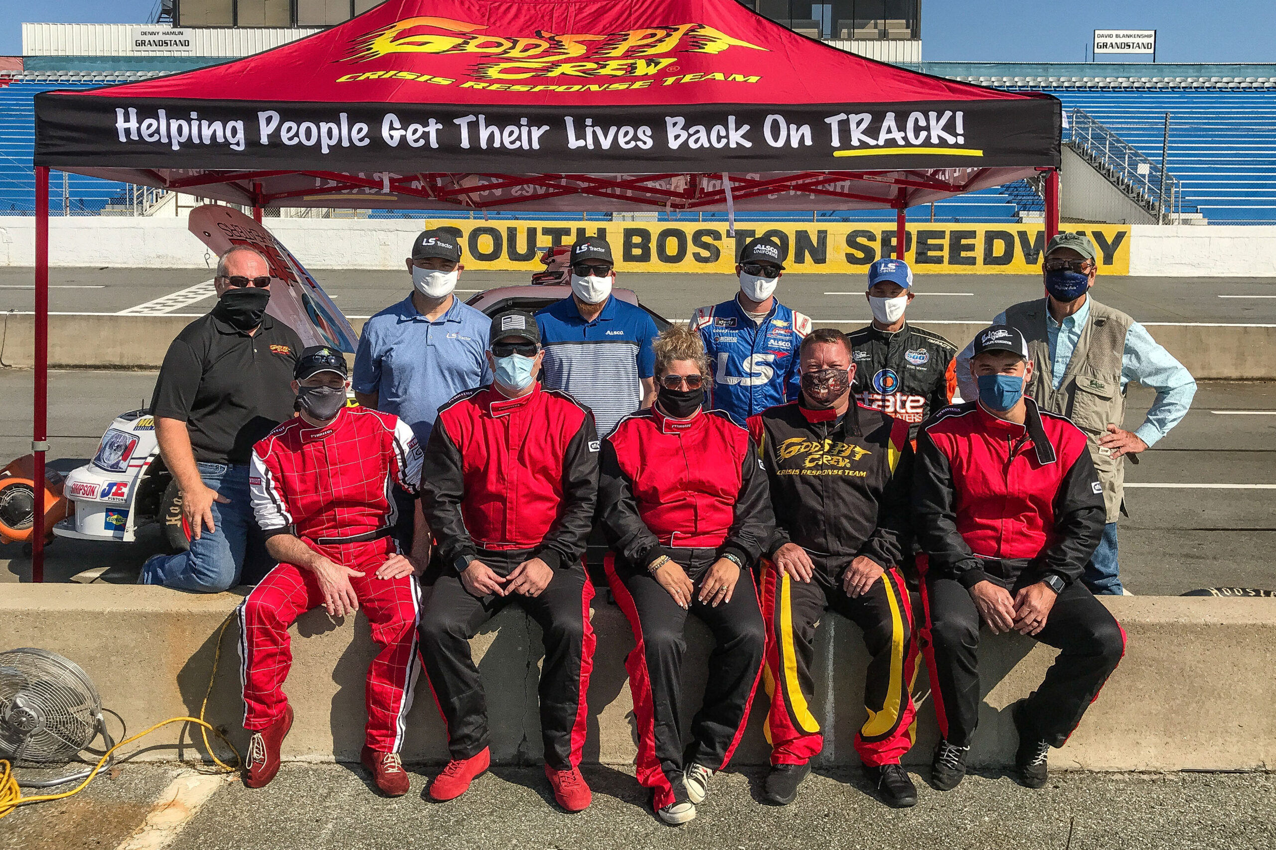 BURTONS HOST WINNERS OF WBWF FUNDRAISER PROMOTION IN RIDE-ALONG AT SOUTH BOSTON SPEEDWAY