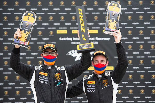 Steven Aghakhani and Jacob Eidson Dominate IMSA Lamborghini Super Trofeo Season-Ending Doubleheader at Sebring International Raceway