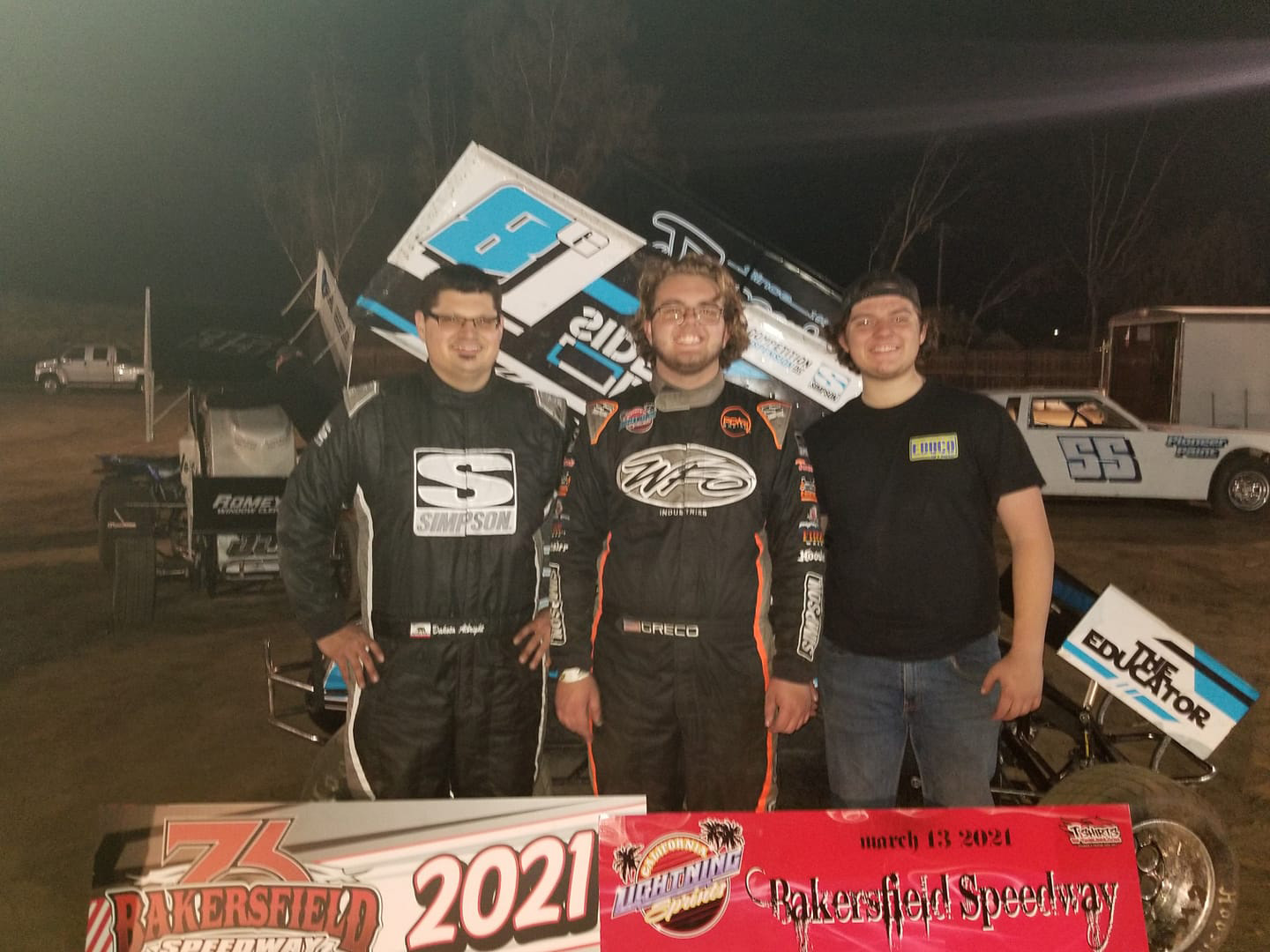 ERIC GRECOS CORES FIRST CALIFORNIA LIGHTNING SPRINT CAR SERIES WIN IN THE SEASON OPENER ATTHE BAKERSFIELD SPEEDWAY