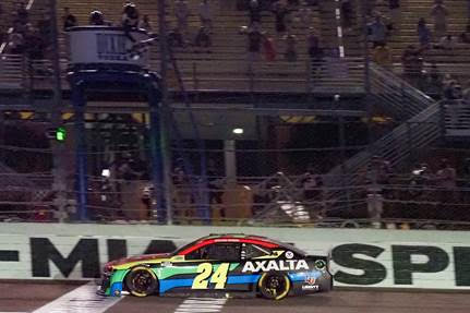 William Byron Cruises to Victory in Dixie Vodka 400 NASCAR Cup Series Race at Homestead-Miami Speedway