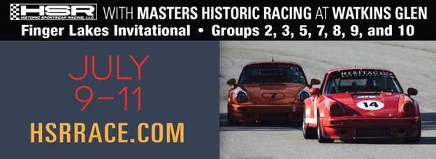 More Run Groups Eligible and Expanded On-Track Schedule for Historic Sportscar Racing (HSR) at Finger Lakes Invitational with Masters Historic Racing at Watkins Glen, July 9 – 11