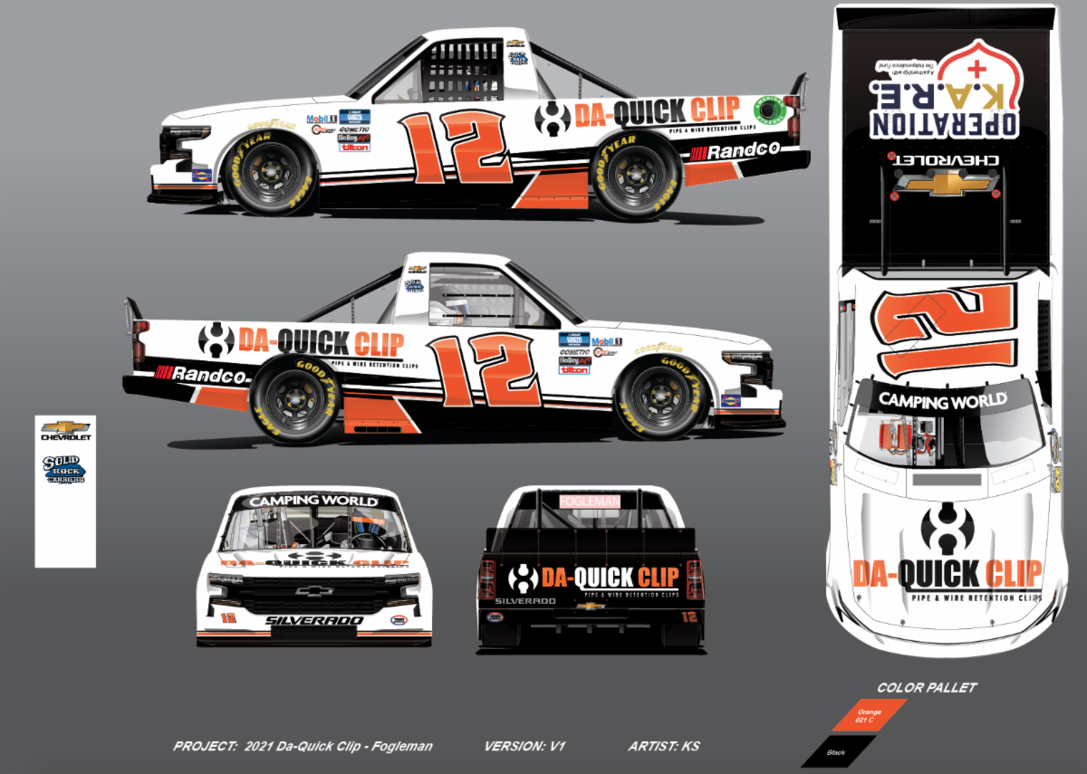 DA-Quick Clip™ to sponsor Tate Fogleman for two NASCAR Camping World Truck Series races
