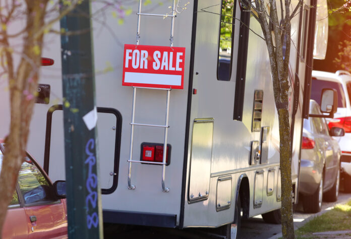 the image of sign for sale motorhome