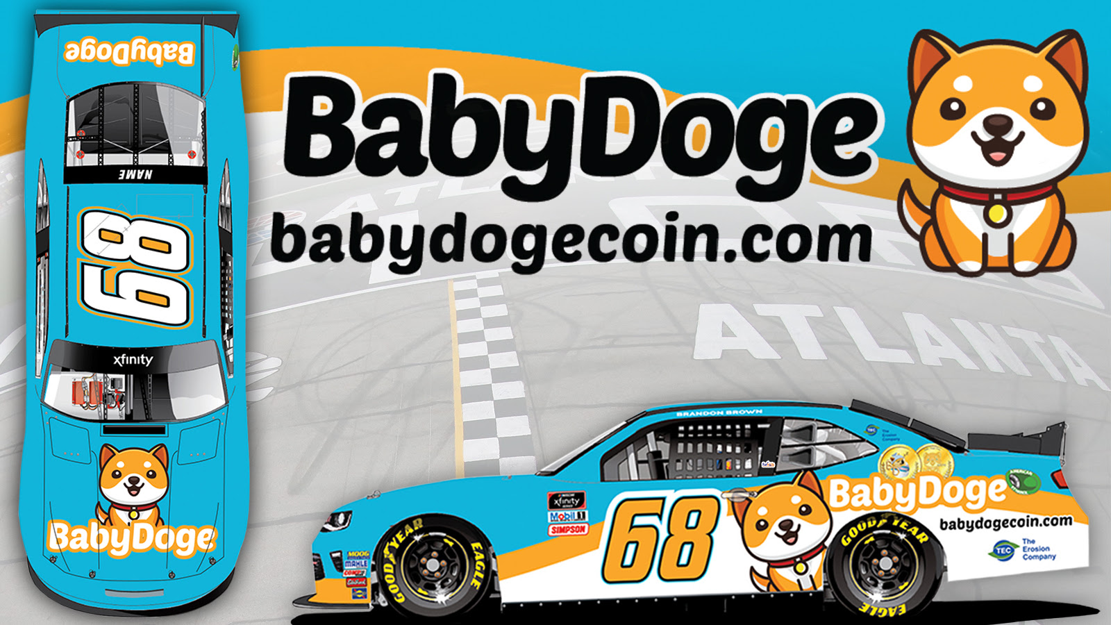 Baby Doge Coin Makes NASCAR Xfinity Series Debut with Brandon Brown at Atlanta