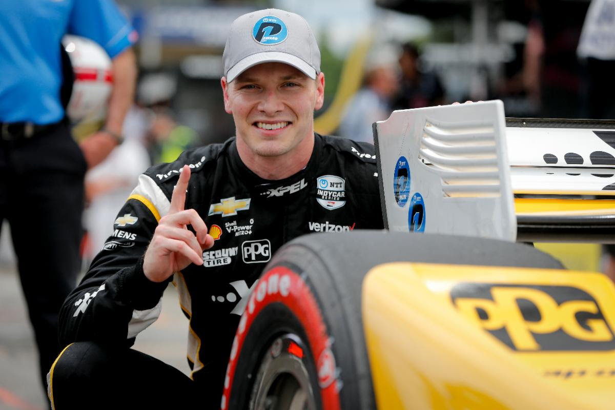CHEVROLET NTT INDYCAR SERIES-MID-OHIO: JOSEF NEWGARDEN, NO. 2 XPEL TEAM PENSKE CHEVROLET, GRABS NTT P1 AWARD AT MID-OHIO