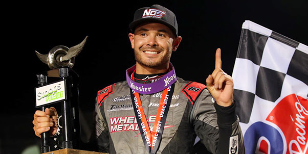Larson Continues Dirt Domination with Stoops Pursuit Victory at IMS
