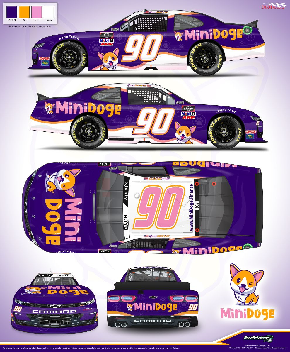 Spencer Boyd Announces NASCAR Xfinity Series Races with MiniDOGE