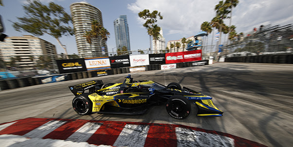Herta Hurries to Top of Opening Practice at Long Beach