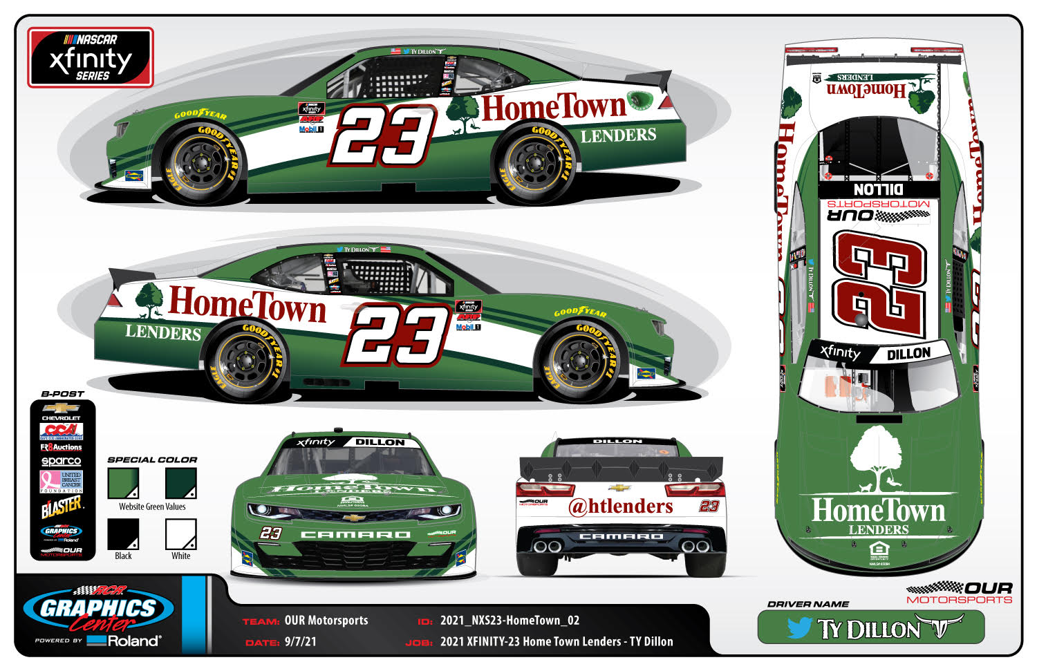 Ty Dillon Returns to the Our Motorsports #23 with Hometown Lenders, Inc.