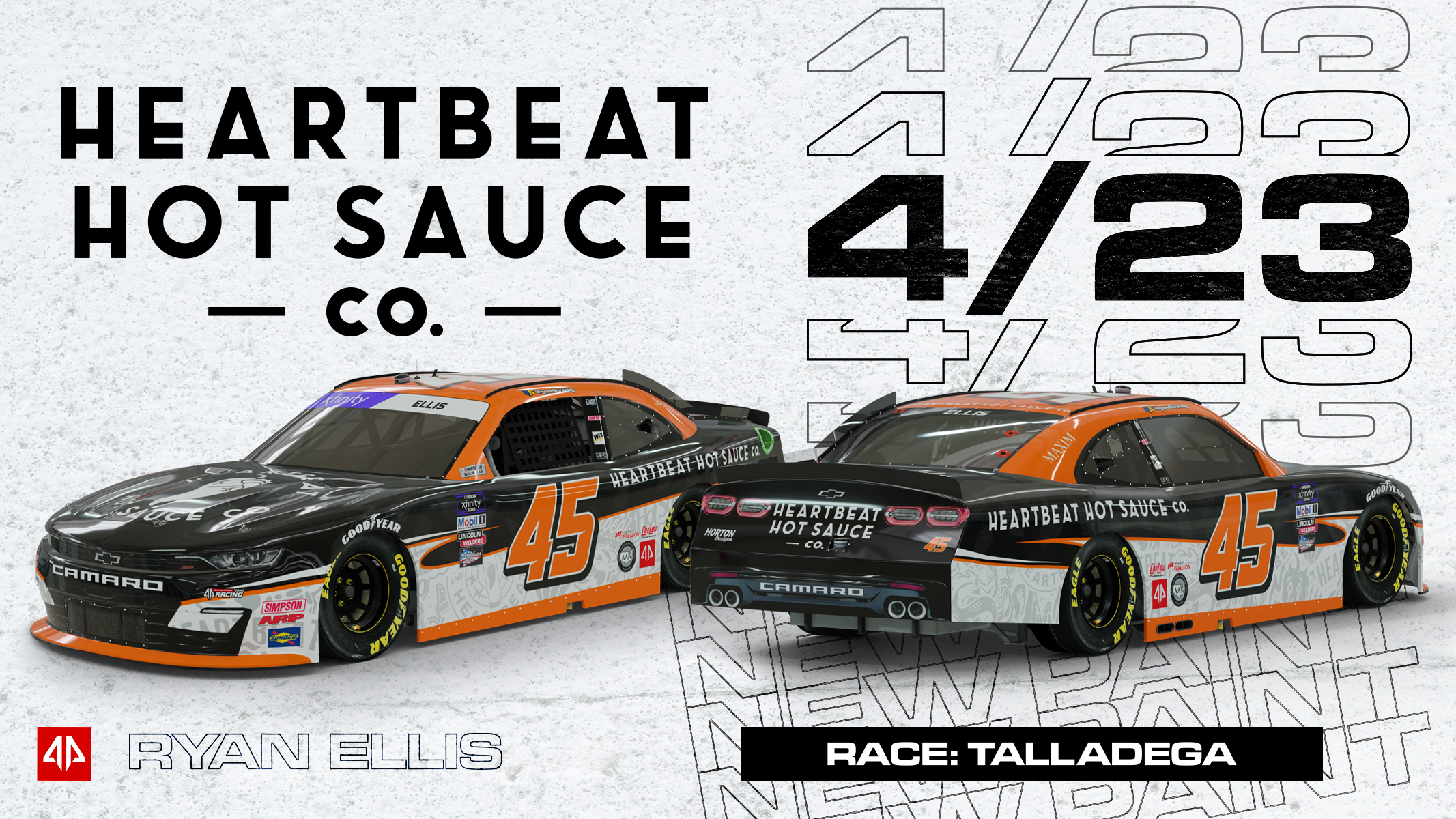 Heartbeat Hot Sauce Joins Ellis For Talladega Superspeedway