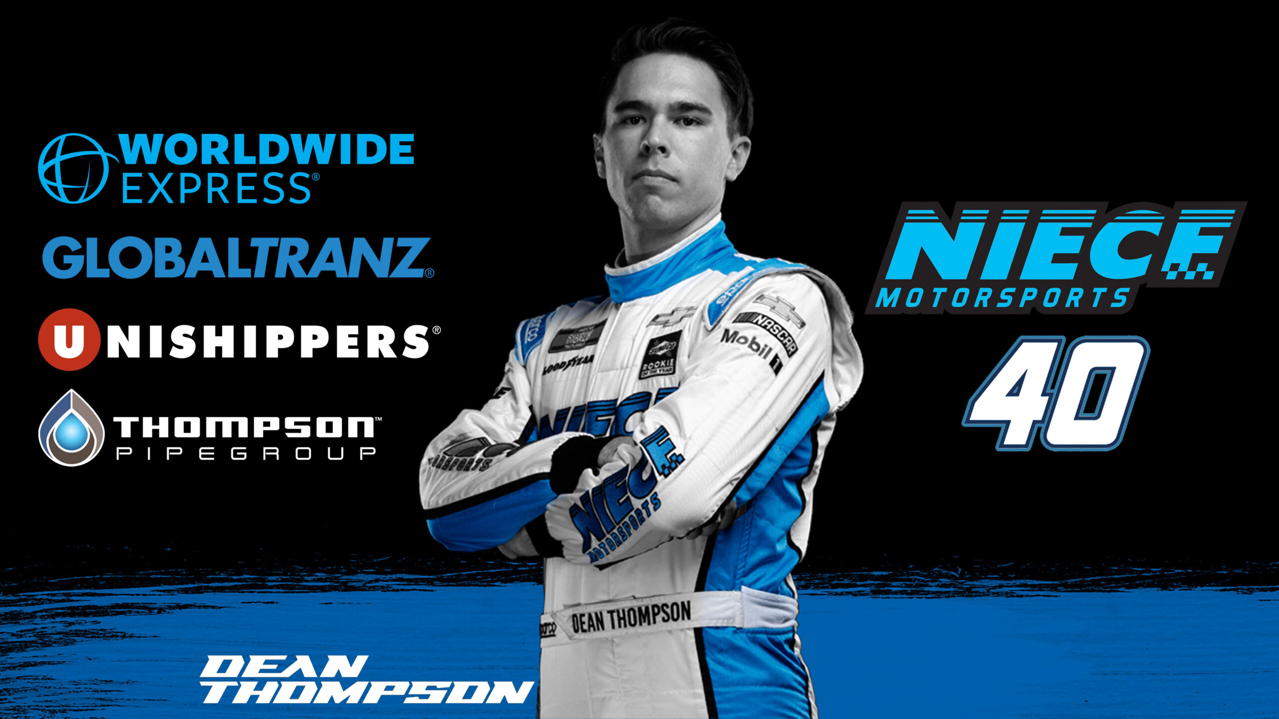 Worldwide Express, GlobalTranz, Unishippers Join Thompson, No. 40 Niece Motorsports Chevrolet for 2022 Season