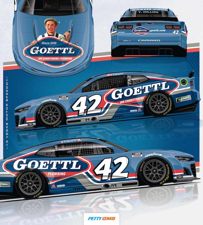 Goettl Partners with Ty Dillon and Petty GMS for Las Vegas Motor Speedway