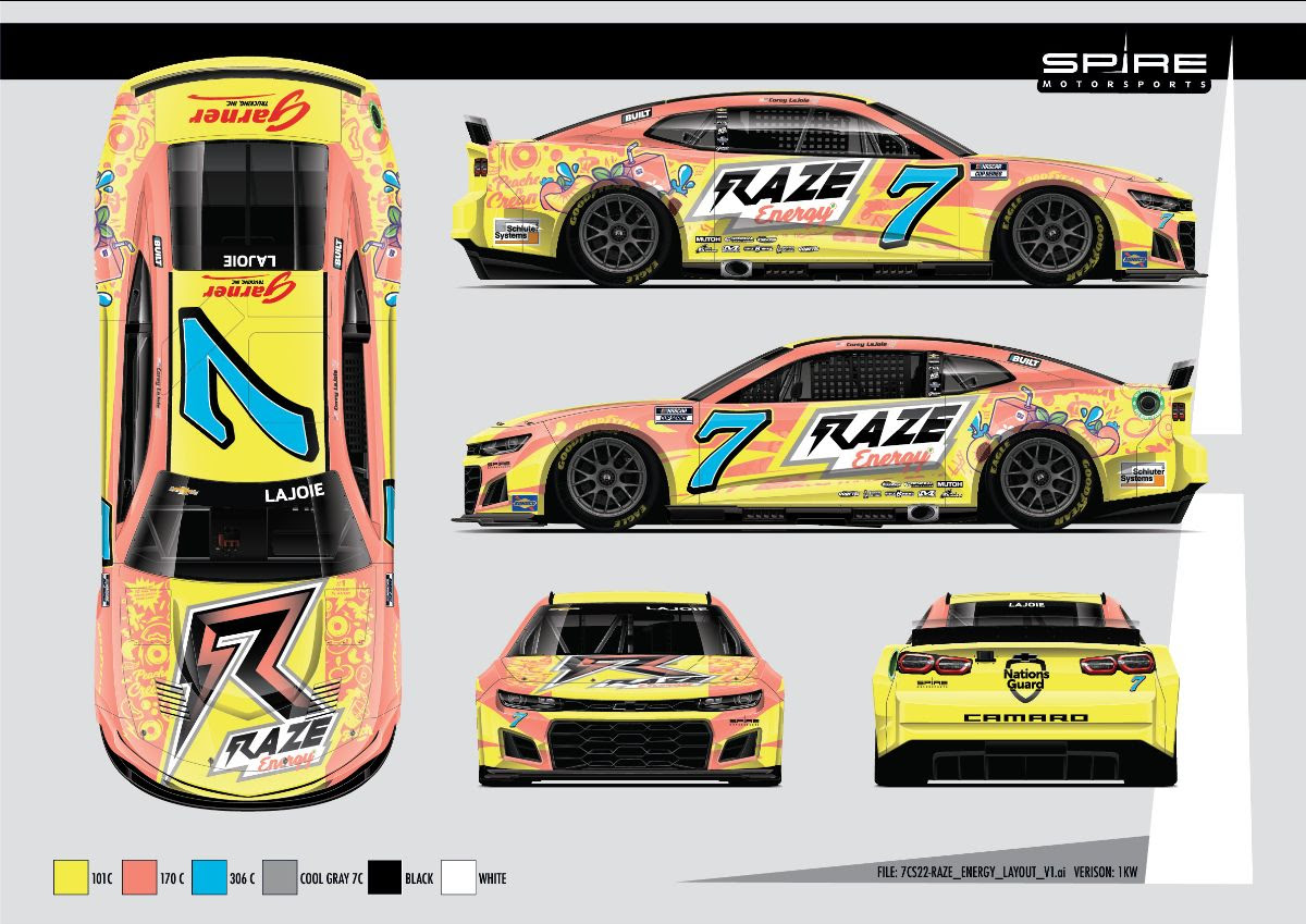 SPIRE MOTORSPORTS WAVES GREEN FLAG ON MULTI-RACE PARTNERSHIP WITH RAZE ENERGY BEGINNING WITH GEICO 500 AT TALLADEGA SUPERSPEEDWAY
