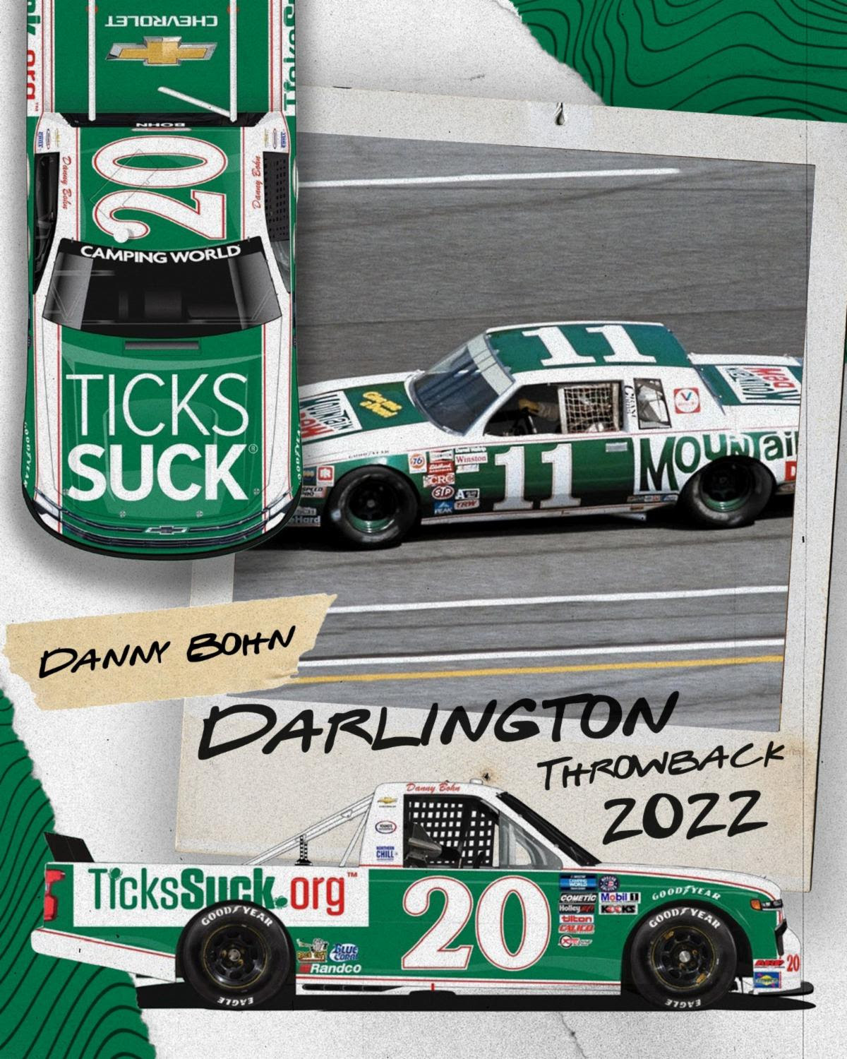 Danny Bohn Teams Up with Steven & Alexandra Cohen Foundation to Feature Ticks Suck on No. 20 Young’s Motorsports Truck at Darlington Raceway