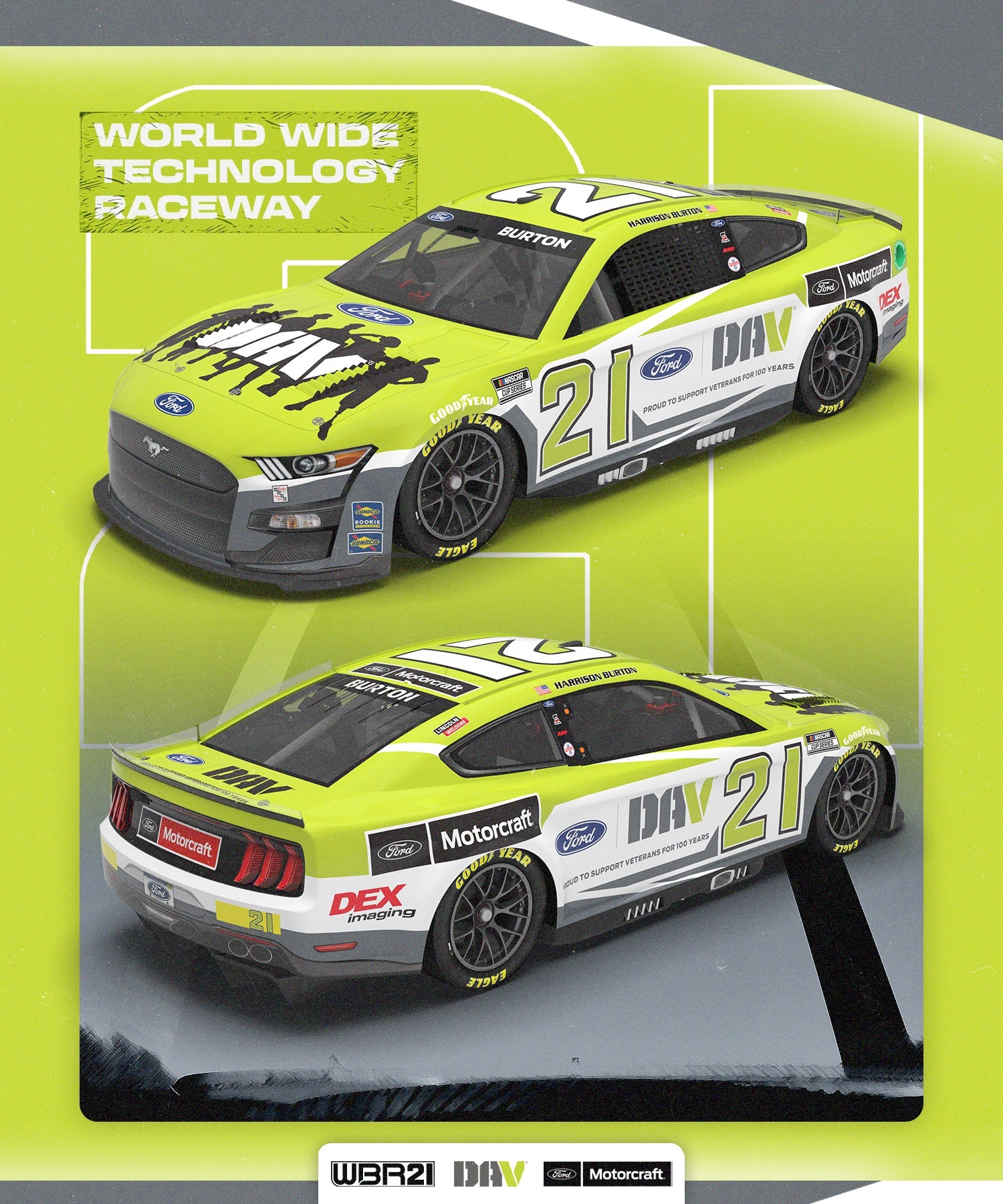 No. 21 Motorcraft/Quick Lane Ford Mustang to Celebrate 100 Years of Ford Supporting Disabled American Veterans in St. Louis