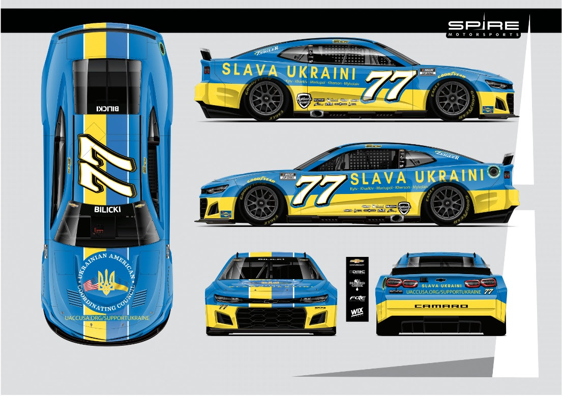 Josh Bilicki, Spire Motorsports Support Ukraini Humanitarian Efforts at Kansas Speedway