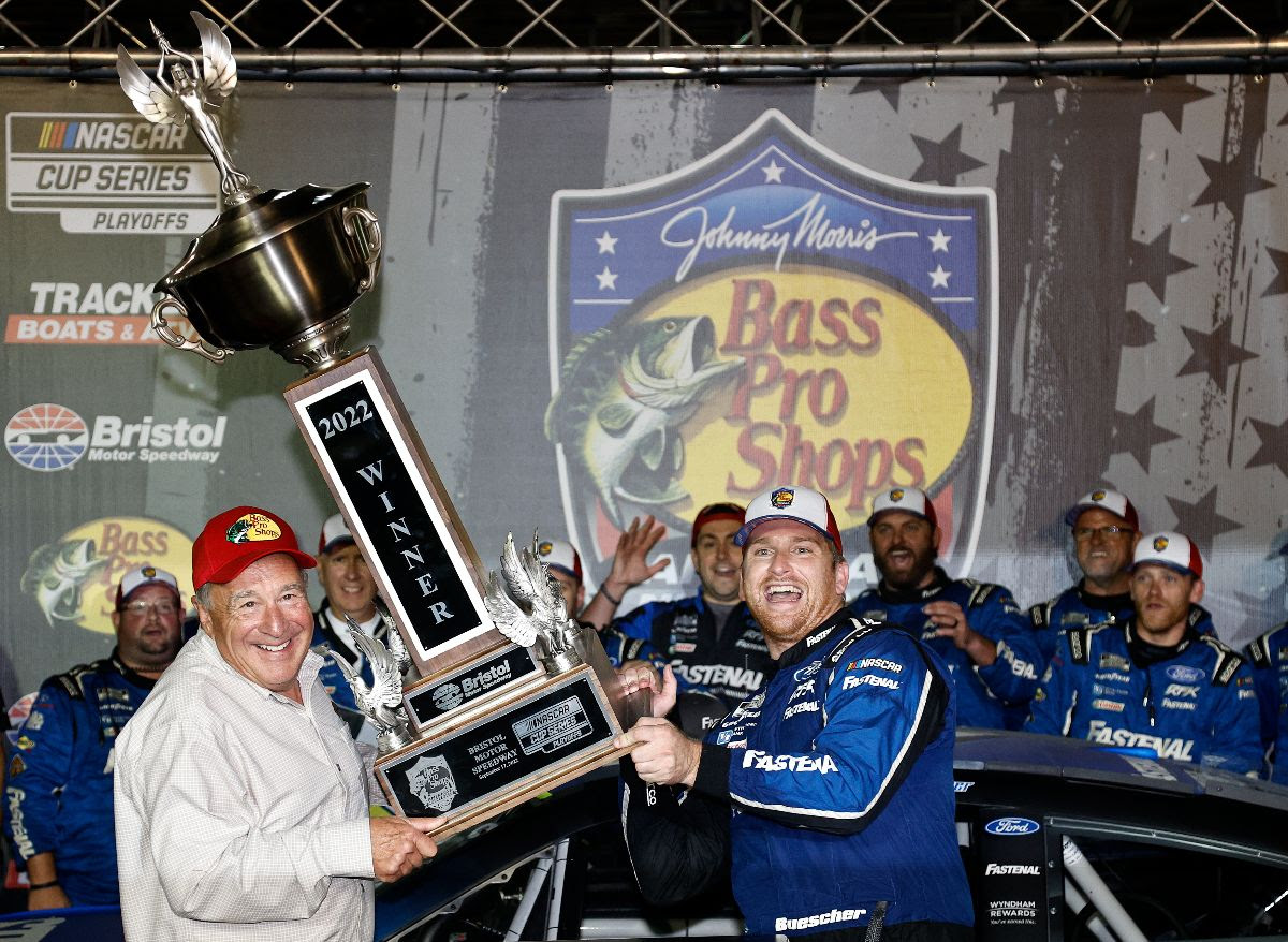 BUESCHER TRIUMPHS AT BASS PRO SHOPS NIGHT RACE AS CUP SERIES PLAYOFF FIELD IS TRIMMED TO 12