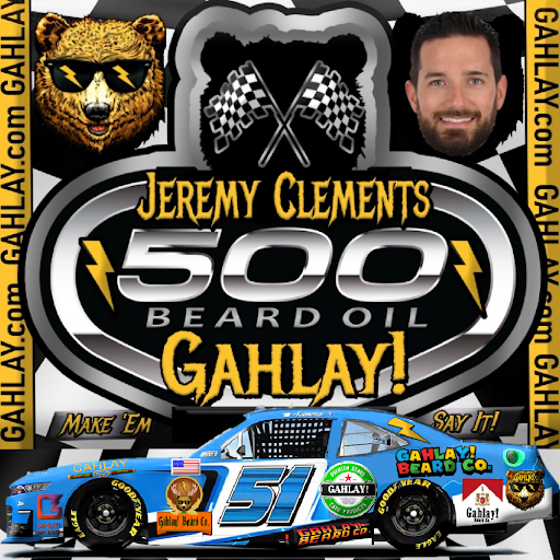 NASCAR driver Jeremy Clements does have a beard!