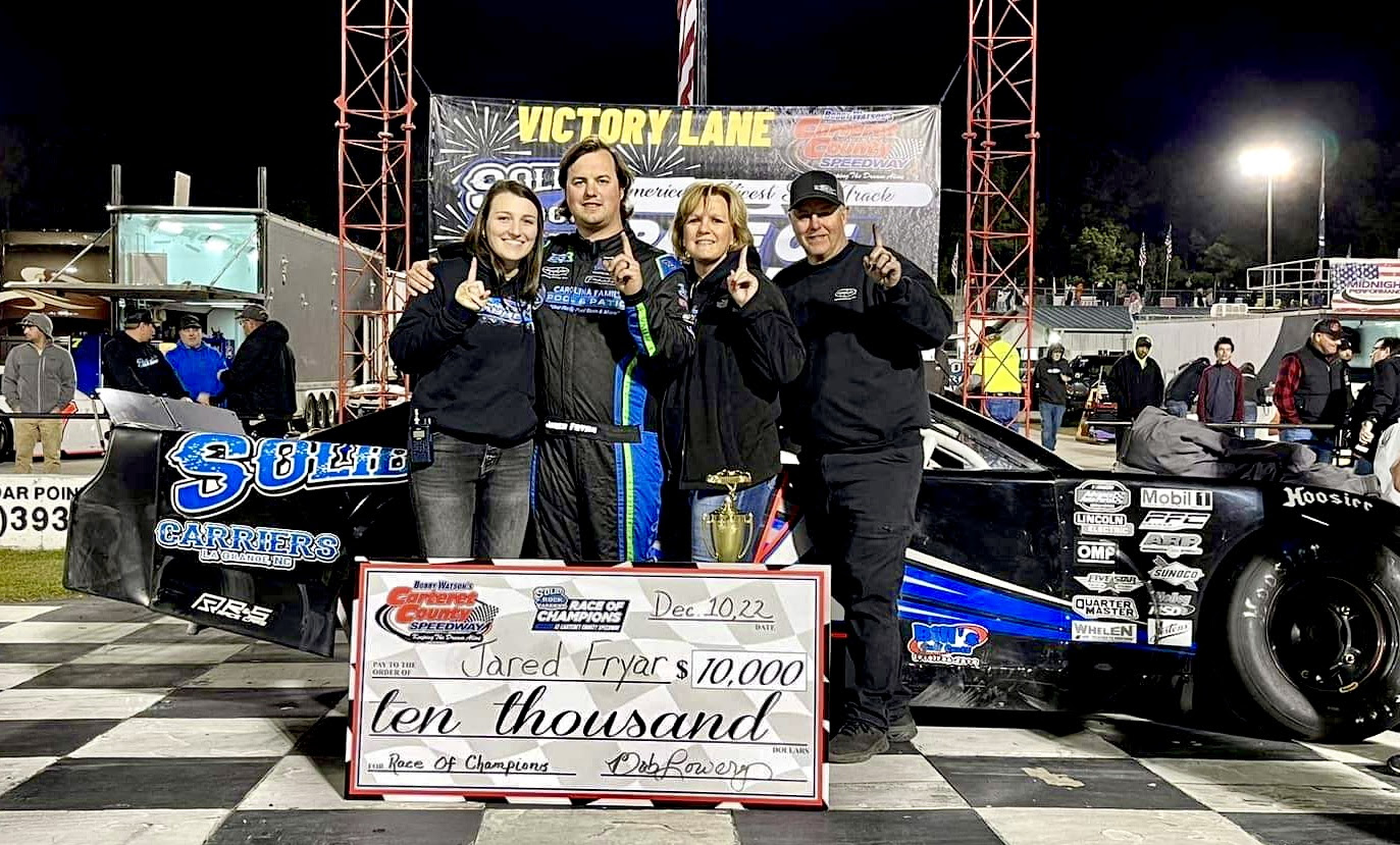Jared Fryar wins Solid Rock Carriers Race of Champions at Carteret County Speedway