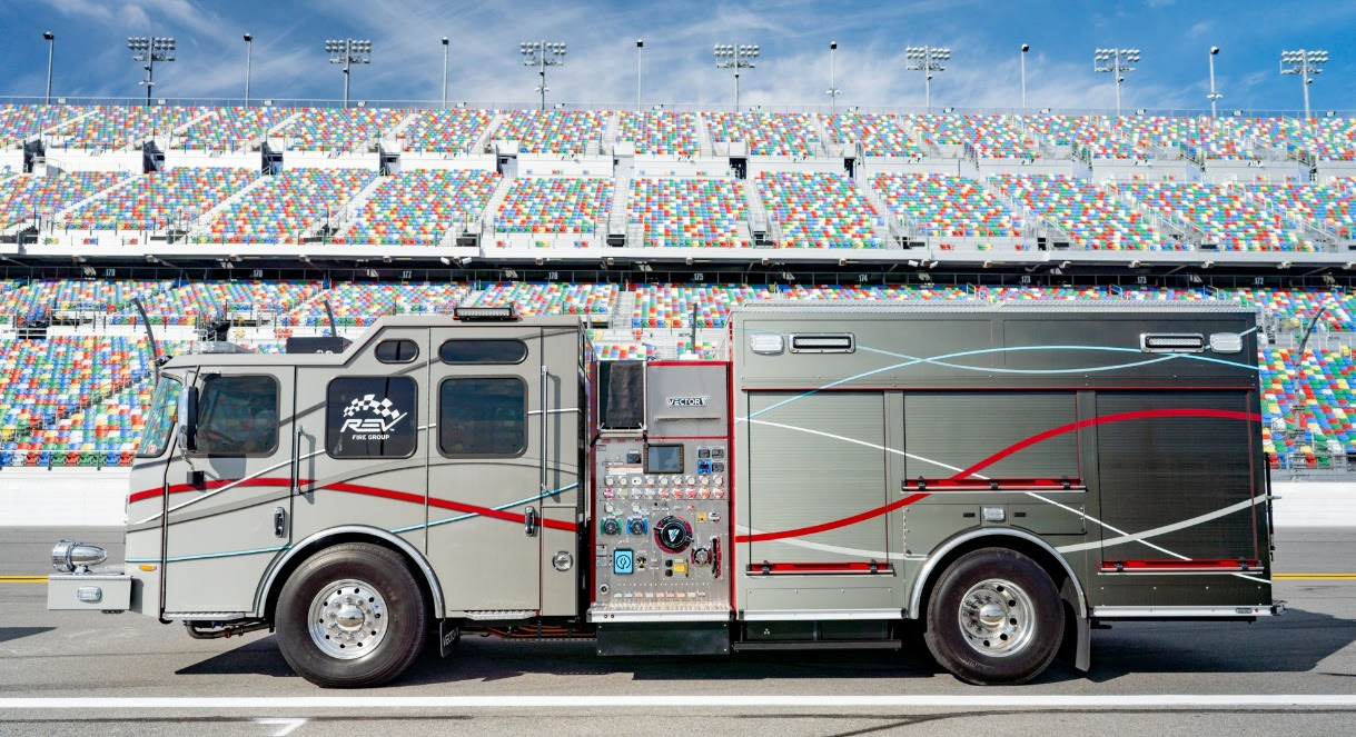 REV Fire Group Partners with Daytona International Speedway in Providing Custom Pumpers and All-Electric Vector Fire Truck