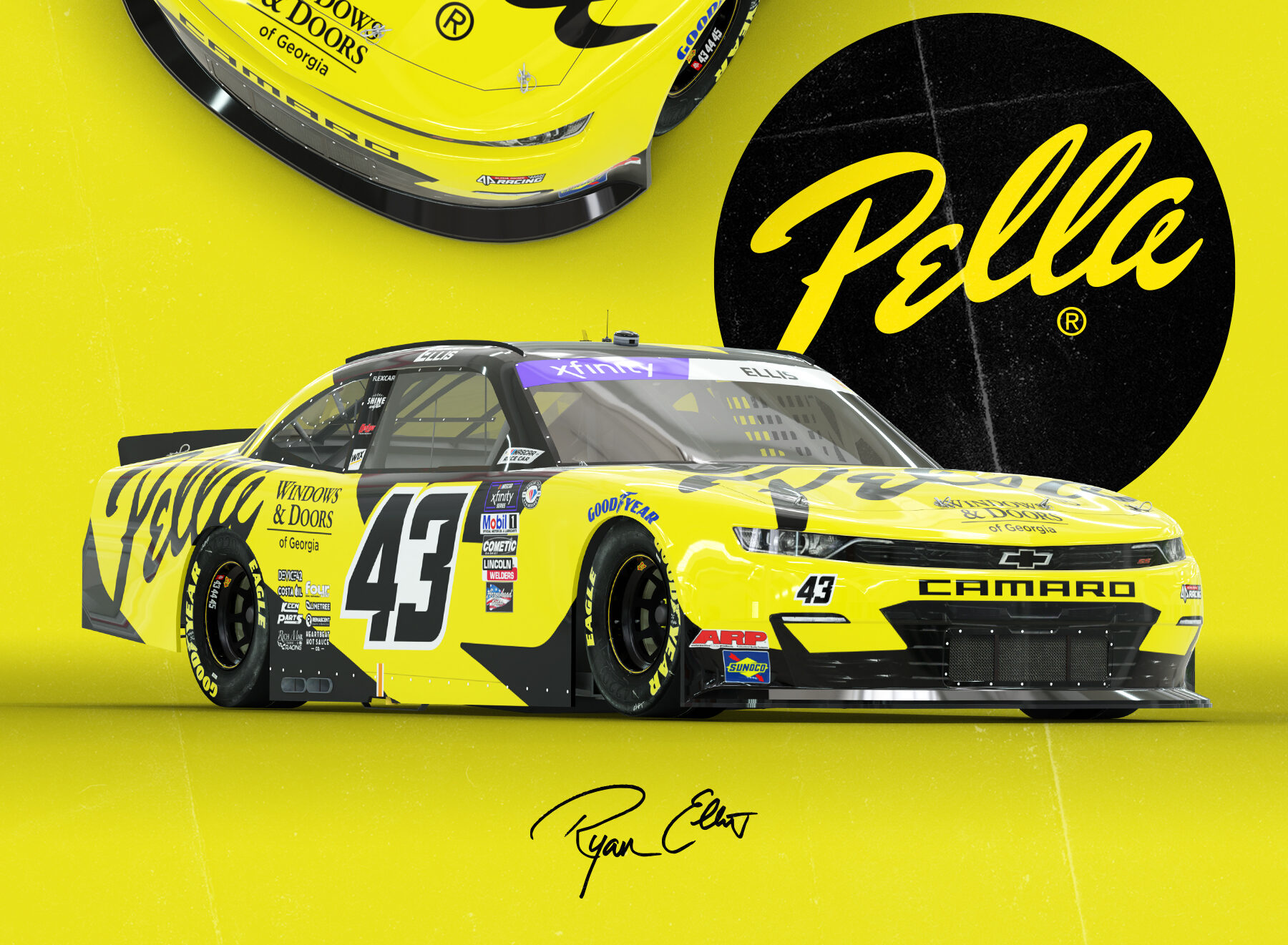 PELLA WINDOW & DOOR OF GEORGIA TO BE THE PRIMARY SPONSOR OF RYAN ELLIS & THE NO.43 CHEVY IN ATLANTA