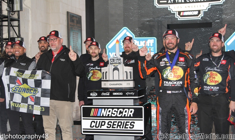 Truex notches late dramatic victory in Busch Light Clash at the Coliseum