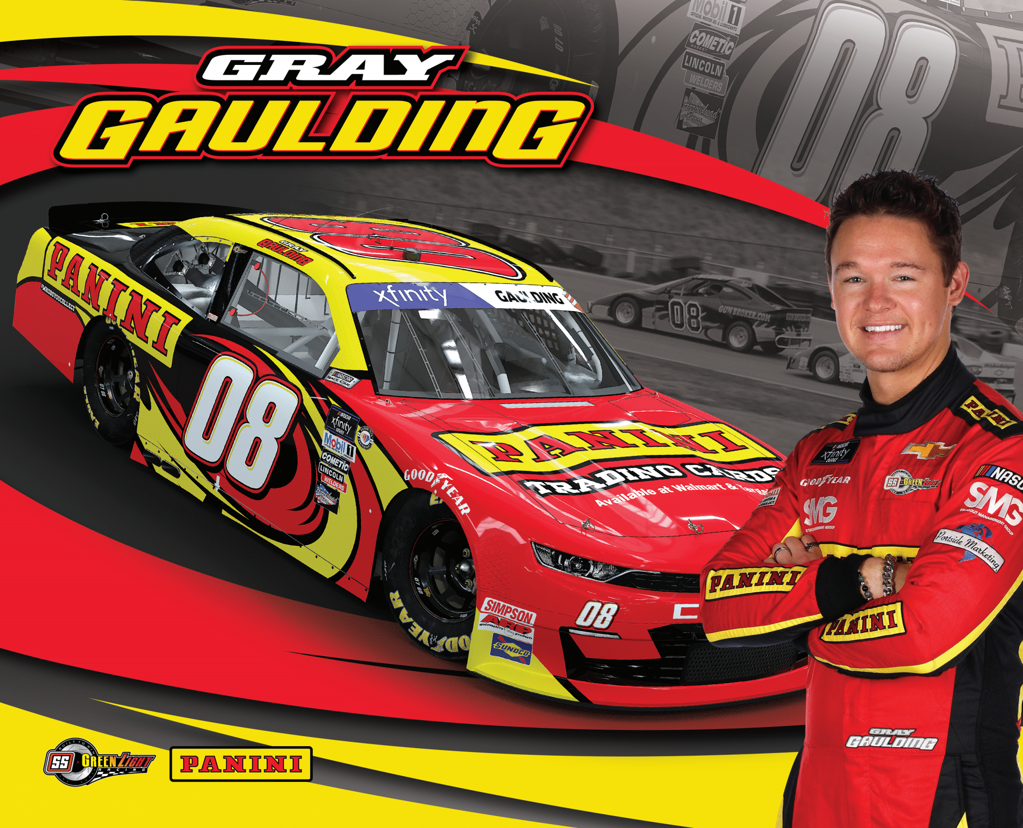 PANINI AMERICA HEADLINES GRAY GAULDING’S RETURN TO XFINITY SERIES WITH SS GREENLIGHT RACING AT DAYTONA