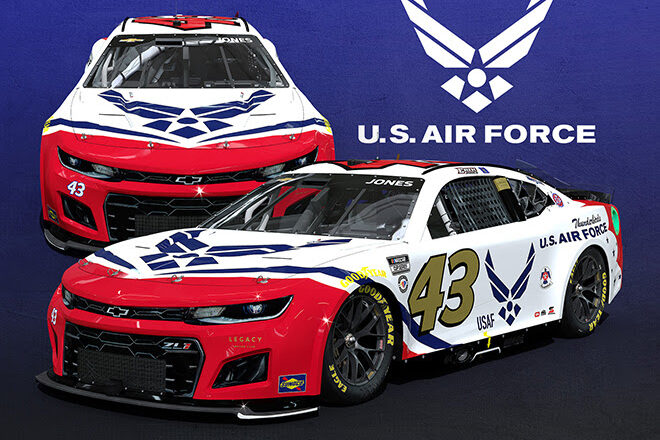 LEGACY MOTOR CLUB Extends Partnership with U.S. Air Force, Erik Jones and Historic No. 43 Chevrolet