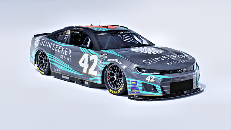 Noah Gragson and LEGACY MOTOR CLUB To Promote Sunseeker Resorts on No. 42 Chevrolet