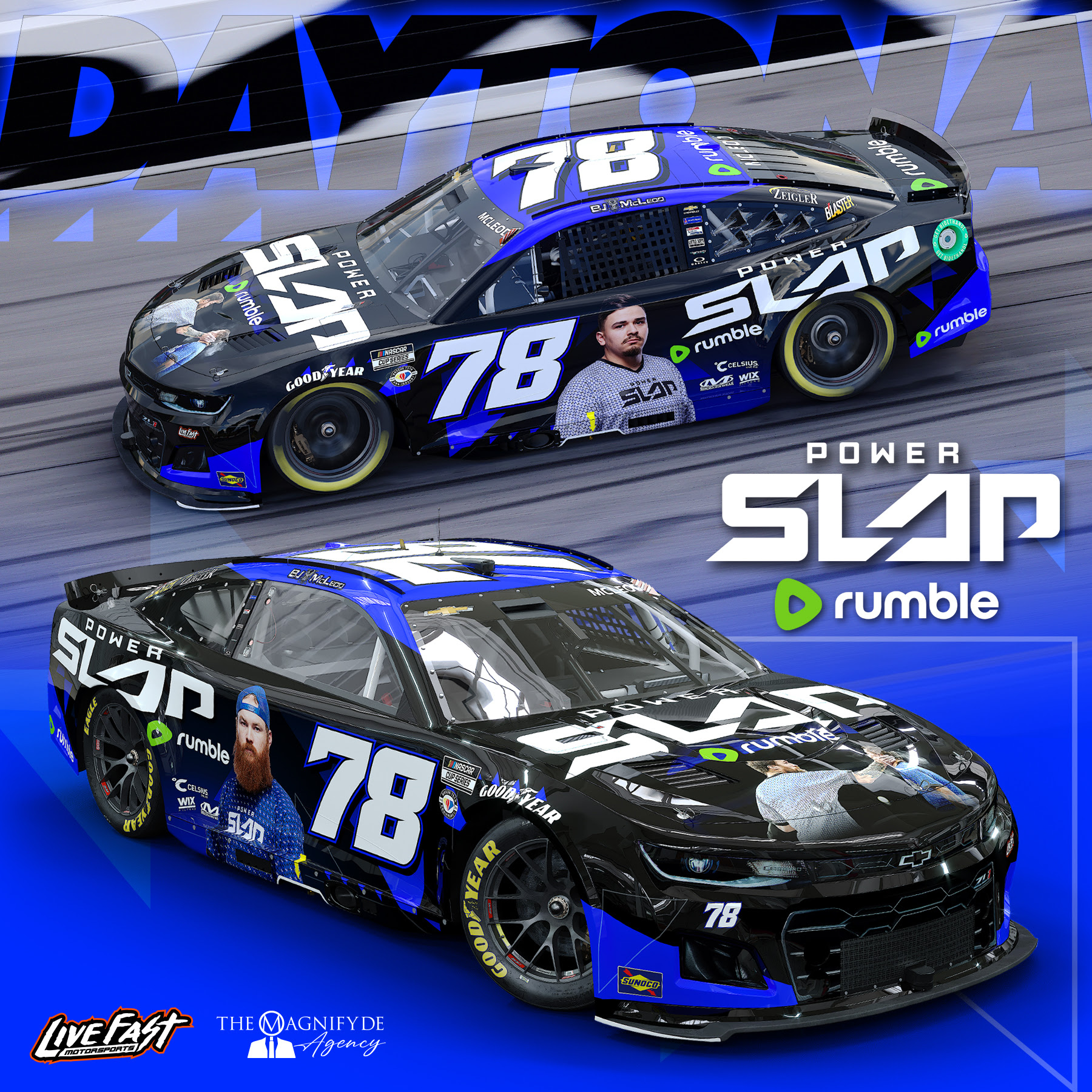 Power Slap and Rumble to Sponsor Live Fast Motorsports in the Daytona 500