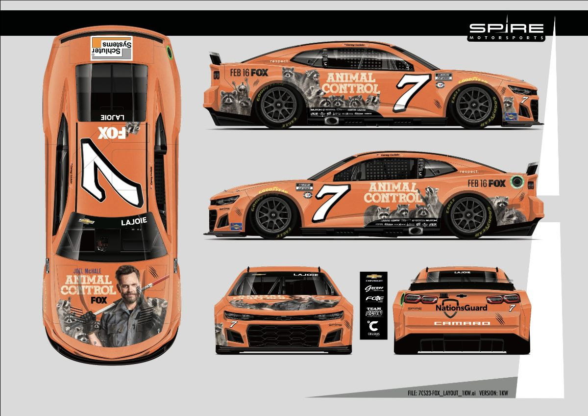 Spire Motorsport Kicks off 2023 with FOX’s “Animal Control” Aboard Corey LaJoie’s No. 7 Chevrolet