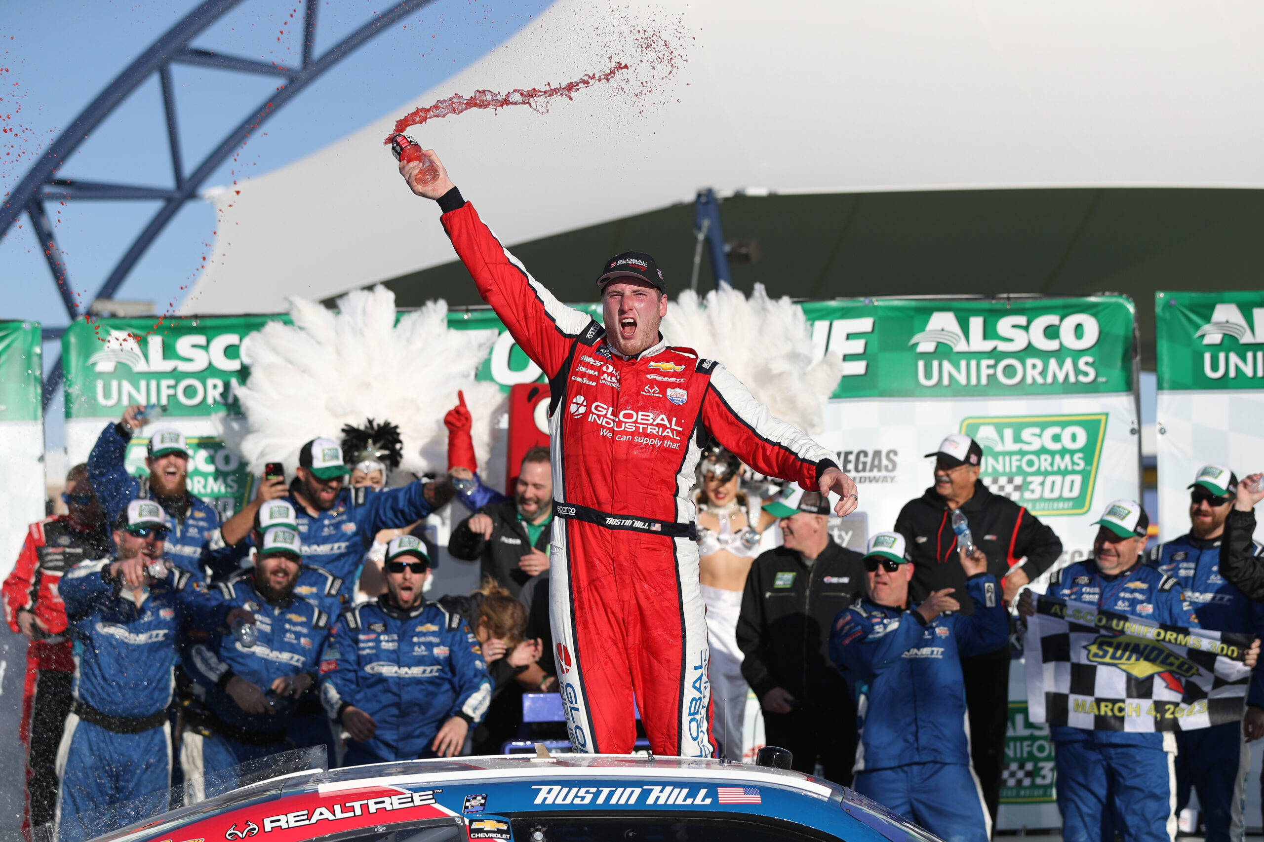 Dramatic late pass lifts Austin Hill to NASCAR Xfinity win at Las Vegas