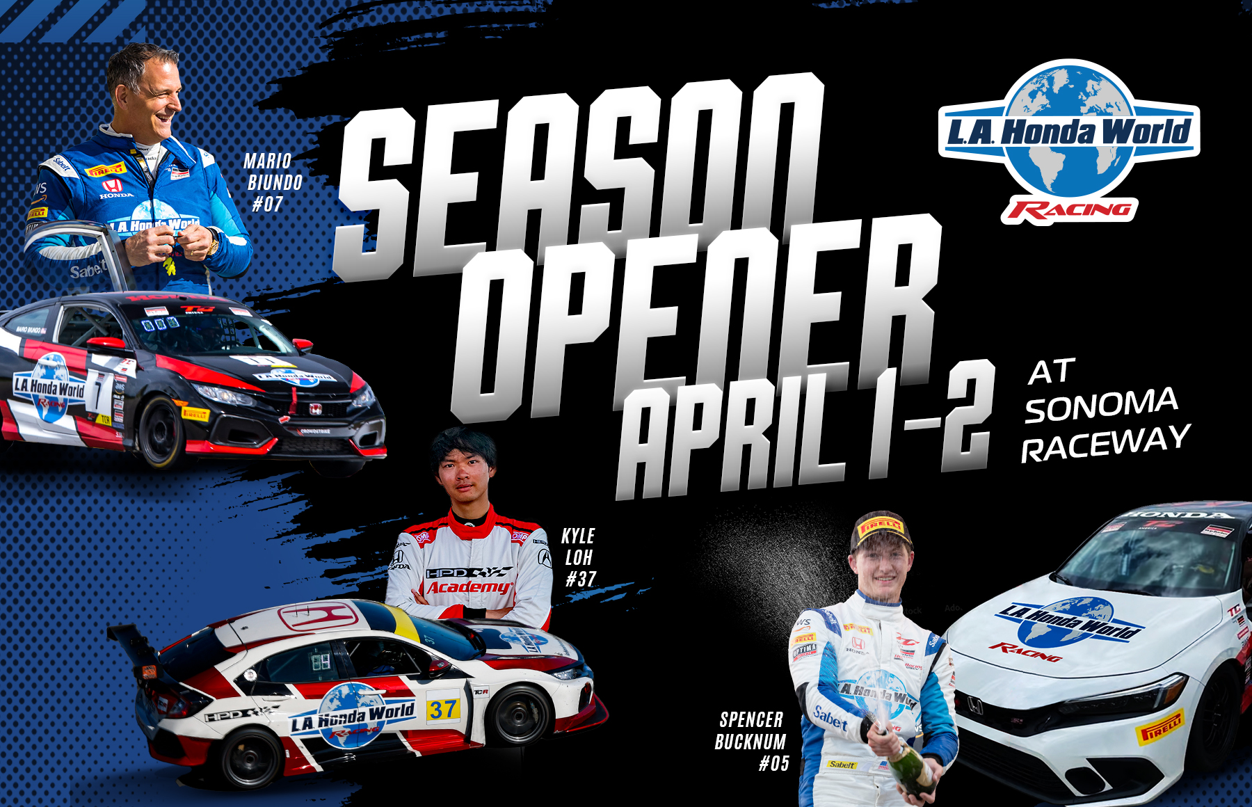 L.A. Honda World Racing Announces Driver Lineup for SRO TC America Racing Series